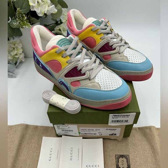 Women’s Gucci basket sneaker, size 38.5 made in Italy - Picture 1 of 10